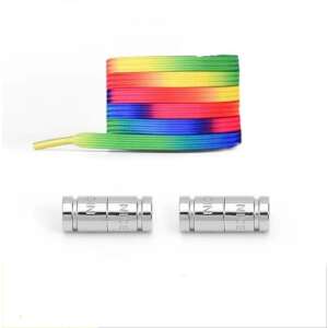 Elasztikus cipőfűző keresztzárral, szivárvány színű