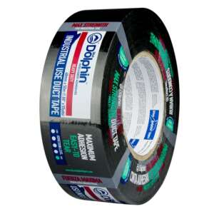 Dolphin Max Strength Industrial Use Duct Tape, Black, 48mm x 50m - Adhesive Tape