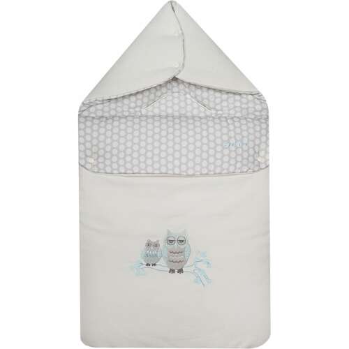 Womar baba hálózsák bagoly mintával, fehér és kék