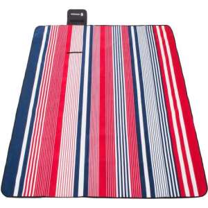 Springos striped picnic blanket, red, 200x200 cm - Picnic blanket