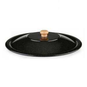 Perfect Home enamel lid for 14 liter pot, 39 cm diameter, black with wooden knob - Cookware & bakeware