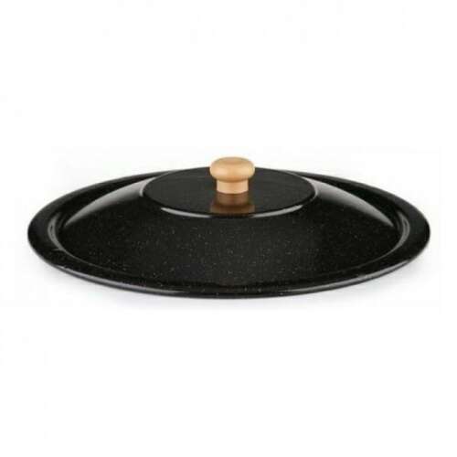 Perfect Home enamel lid for 14 liter pot, 39 cm diameter, black with wooden knob