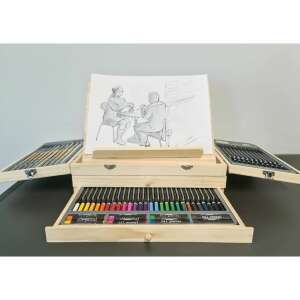 Kruzzel art case with 83 pieces, open, showing all the contents - Writing Tool Set