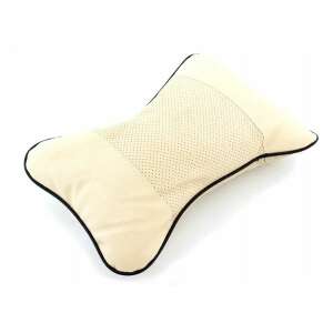 Mercaton® Комплект от 2 бежови автомобилни подглавници от еко кожа, 25 x 17 x 9 cm - Надуваема игра и игра на плажа