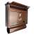 Brown metal mailbox with newspaper holder, Listy brand, close-up