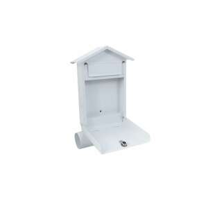 Damech Mailbox with Newspaper Holder, White, B6 Format, 23 x 7 x 37.5 cm