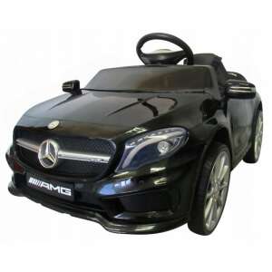 Elektromos autó távirányítóval, EVA kerekekkel, Mercedes GLA45 bőrüléssel - Fekete 59971315 