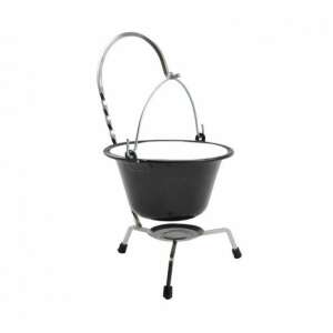 Cazan metalic emailat negru cu mâner și suport, 0.8L, MCT-5285 - Perfect Home