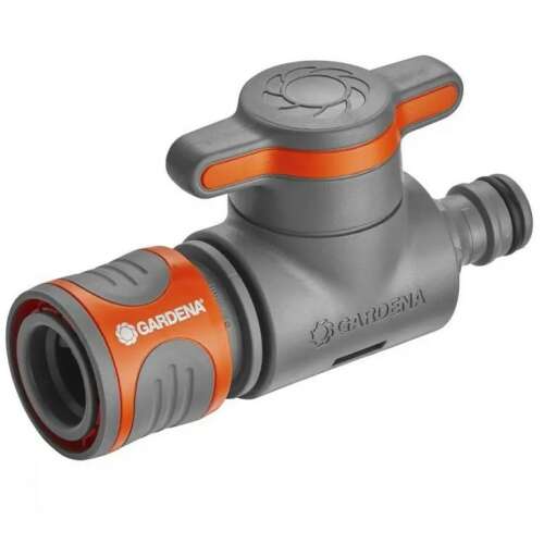 Gardena konektor pre hadicu s regulačným ventilom, sivý a oranžový, na reguláciu prietoku vody