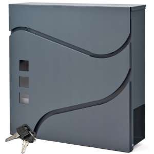 VRD moderner Stahlbriefkasten mit Plexiglasfenster #anthrazit