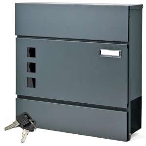 VRD zárható acél Postaláda Plexiüveg ablakkal #antracit