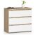 Komód P57_60 #sonoma-fehér 3 fiókos komód, teljes nézet