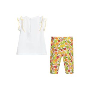 Mayoral white, frilly girls' shirt and fruity leggings set – 70 cm 126976925 - Kids' T-Shirt