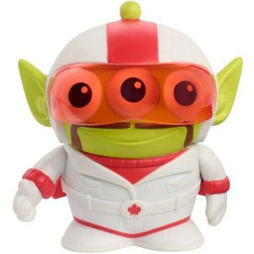 Pixar Toy Story Remix Duke Caboom akciófigura, 7 cm magas, zöld idegen, fehér és piros öltönyben 