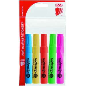 ICO Videotip szövegkiemelő készlet 5 darabos, kék, sárga, piros, zöld, rózsaszín - ICO