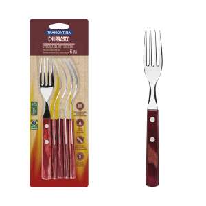 SET DE FURCULIȚE PENTRU FRIPTURĂ CHURRASCO TRAMONTINA CHURRASCO (6 BUCĂȚI) 59988392 Furci