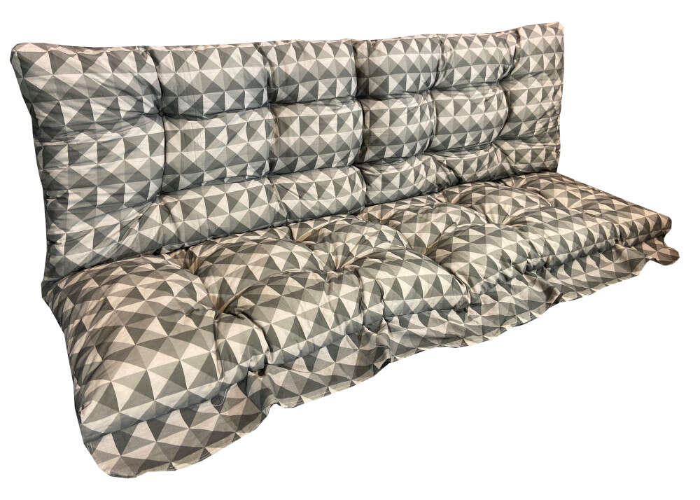 Hintaágy párna 170 cm 3 részes szürke kockás