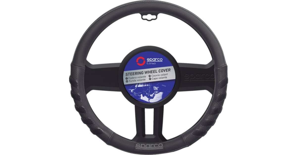 SPCS130BK SPARCO S130 Stuurhoes zwart, : 38cm, PVC, Rubber, Leer