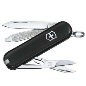 Victorinox Classic SD fekete zsebkés ollóval, körömreszelővel és egyéb eszközökkel - Victorinox