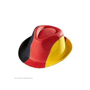 Német zászló kalap, fekete, piros, sárga, fedora, jelmez kiegészítő - Widmann