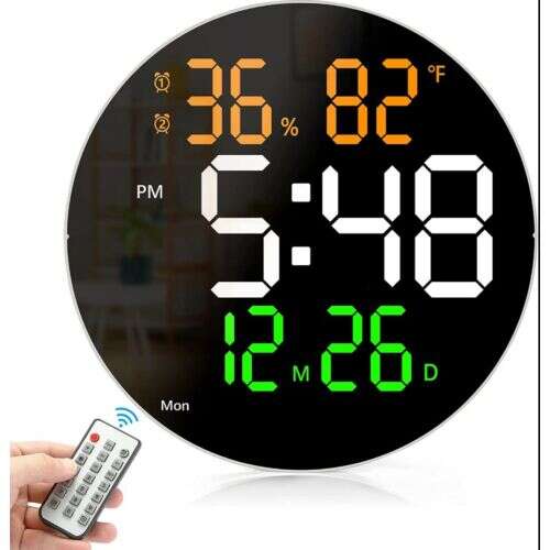Cyfrowy zegar ścienny z okrągłym dużym wyświetlaczem 6630