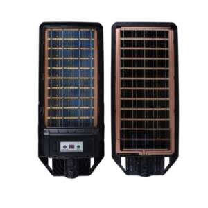 Lampy solarne LED FT-300W, widok z przodu i tyłu, pokazujący panel słoneczny i diody LED - Latarnia słoneczna