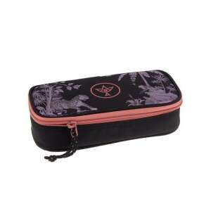 Ars Una Trópusi dzsungel tolltartó, fekete, barack színű cipzárral, 21cm, tinédzsereknek - Ars Una Tolltartó