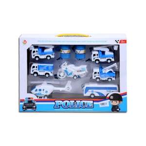 Set de vehicule de poliție, 7 piese, mașini de jucărie, camioane, elicopter, motocicletă, autobuz, set de joacă de poliție, jucării pentru copii - Maşinuţe