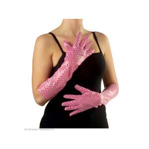 Rózsaszín flitteres kesztyű, 41 cm hosszú, tökéletes jelmezekhez és bulikhoz! - Widmann