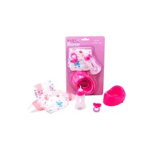 Baby Rose Baby Care Set, doll accessories, potty, diaper, bottle, pacifier - Doll accessory