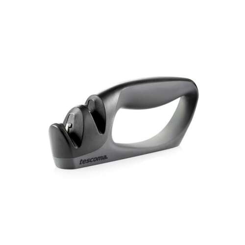 Tescoma PRECIOSO Knife Sharpener, black, two-stage sharpening, carbide and ceramic