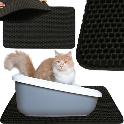 Waterproof double layer XXL Cat litter mat 40x60cm #black 80774815