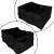 Black car trunk organizer with multiple compartments and pockets, showing two different angles
