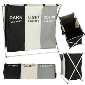 Organizér na triedenie prádla do koša na prádlo so 3 priehradkami 135l 141968263 - Nádoby na špinavú bielizeň