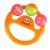 Orange baby rattle with balls