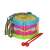 Childrens Drum, pink and blue plastic drum with yellow strap for kids