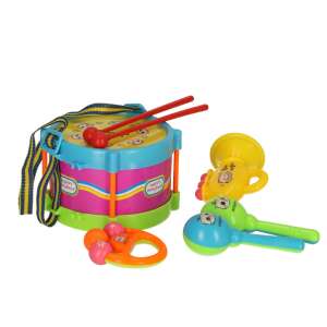 Set bubnjeva za djecu, 7-dijelni set glazbenih igračaka za djecu, uključuje bubanj, trubu, tamburin, maracas i još mnogo toga - Glazbeni instrument - igračka