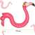 Inflatable flamingo pool float with size information
