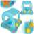 Aufblasbarer Baby Schwimmring mit Baldachin, Seestern-Design, blau