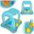 Aufblasbarer Baby Schwimmring mit Baldachin, Seestern-Design, blau
