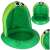Green inflatable frog pool with canopy, 95cm, for kids