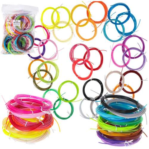 30 pack of 3 meter PLA filament for 3D printing in various colors