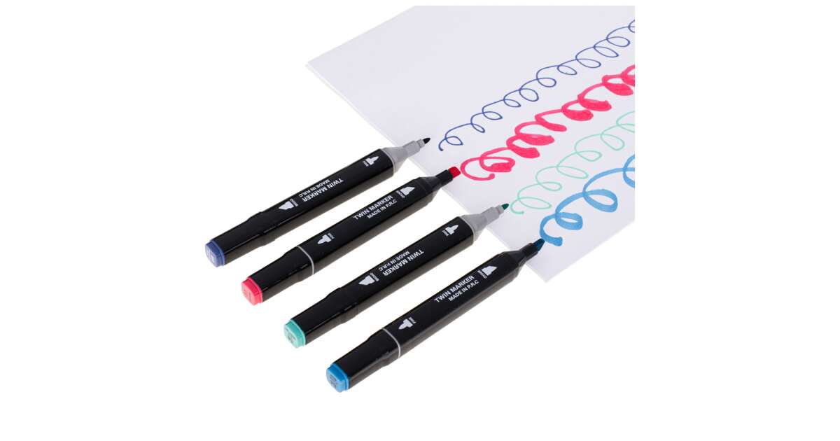 Double-sided alcohol markers in 168 case + stand