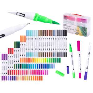 100 Farben Dual-Tip-Pinsel-Stifte Set, Kunstbedarf, Zeichenmarker, Kalligrafie-Stifte, Aquarellmarker - Filzstifte