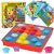 Ikonka Button Mosaic Puzzle set with box and pattern cards