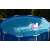 White unicorn inflatable pool float with seat for toddlers, 70cm in a blue pool