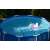 White unicorn inflatable pool float with seat for toddlers, 70cm in a blue pool