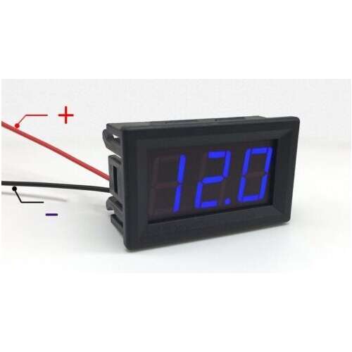Feszültségmérő voltmérő 3-30V kék panel műszer