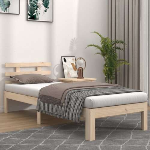 vidaXL tömör fa ágykeret 90 x 200 cm 60066670 - Ágykeret