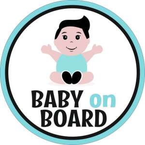 Baby on board kerek autómatrica - Best4Baby magyar babyonboard autó matrica 60071438 Baby on board jelzés